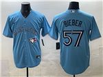 Toronto Blue Jays #57 Shane Bieber Alternate Powder Blue Limited Jersey