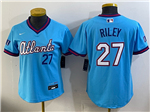 Atlanta Braves #27 Austin Riley Women's Powder Blue 2026 City Connect Jersey