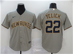 Milwaukee Brewers #22 Christian Yelich Gray Cool Base Jersey