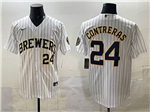 Milwaukee Brewers #24 William Contreras White Limited Jersey