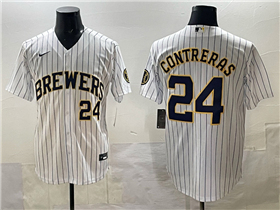 Milwaukee Brewers #24 William Contreras White Limited Jersey