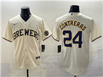 Milwaukee Brewers #24 William Contreras Cream Limited Jersey