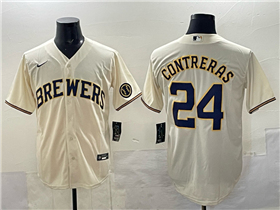 Milwaukee Brewers #24 William Contreras Cream Limited Jersey