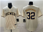 Milwaukee Brewers #32 Jacob Misiorowski Cream Limited Jersey