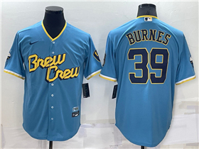 Milwaukee Brewers #39 Corbin Burnes Powder Blue 2022 City Connect Jersey