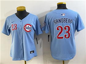 Chicago Cubs #23 Ryne Sandberg Women's Navy City Connect Limited Jersey