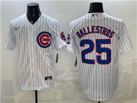 Chicago Cubs #25 Moises Ballesteros White Limited Jersey