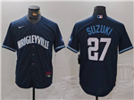 Chicago Cubs #27 Seiya Suzuki Navy City Connect Jersey