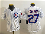 Chicago Cubs #27 Seiya Suzuki Youth White Limited Jersey