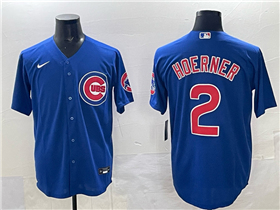 Chicago Cubs #2 Nico Hoerner Blue Limited Jersey