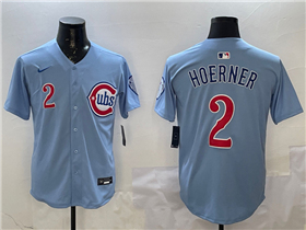 Chicago Cubs #2 Nico Hoerner 2025 Light Blue City Connect Limited Jersey