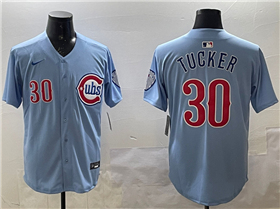 Chicago Cubs #30 Kyle Tucker 2025 Light Blue City Connect Limited Jersey
