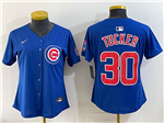 Chicago Cubs #30 Kyle Tucker Women's Blue Limited Jersey
