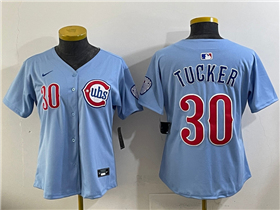 Chicago Cubs #30 Kyle Tucker Women's 2025 Light Blue City Connect Limited Jersey