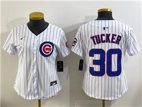 Chicago Cubs #30 Kyle Tucker Women's White Limited Jersey