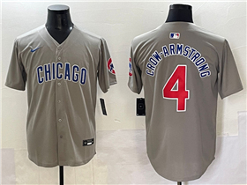 Chicago Cubs #4 Pete Crow-Armstrong Gray Limited Jersey