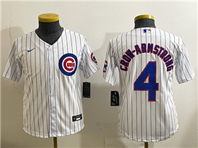 Chicago Cubs #4 Pete Crow-Armstrong Youth White Limited Jersey