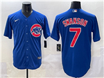 Chicago Cubs #7 Dansby Swanson Blue Limited Jersey