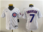 Chicago Cubs #7 Dansby Swanson Youth White Limited Jersey