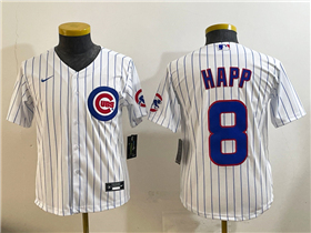 Chicago Cubs #8 Ian Happ Youth White Limited Jersey