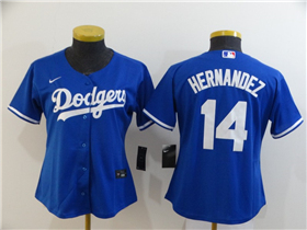 Los Angeles Dodgers #14 Enrique Hernández Women's Royal Blue Cool Base Jersey