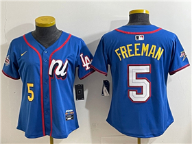 National League #5 Freddie Freeman Women's Blue 2025 MLB All-Star Limited Jersey