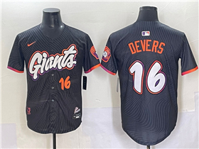 San Francisco Giants #16 Rafael Devers Black 2025 City Connect Limited Jersey