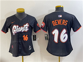 San Francisco Giants #16 Rafael Devers Women's Black 2025 City Connect Limited Jersey