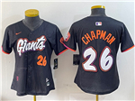 San Francisco Giants #26 Matt Chapman Women's Black 2025 City Connect Limited Jersey