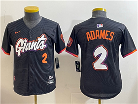 San Francisco Giants #2 Willy Adames Youth Black 2025 City Connect Limited Jersey