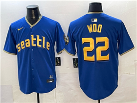 Seattle Mariners #22 Bryan Woo Royal City Connect Limited Jersey