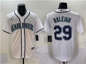 Seattle Mariners #29 Cal Raleigh White Limited Jersey