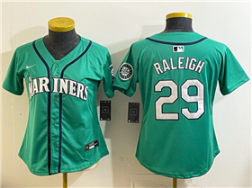 Seattle Mariners #29 Cal Raleigh Women's Green Limited Jersey