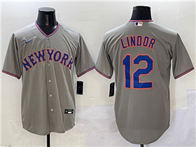 New York Mets #12 Francisco Lindor 2025 Gray Limited Jersey