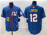 National League #12 Francisco Lindor Blue 2025 MLB All-Star Edition Limited Jersey