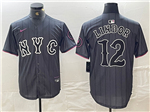 New York Mets #12 Francisco Lindor Graphite 2024 City Connect Limited Jersey