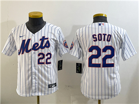 New York Mets #22 Juan Soto Youth White Limited Jersey