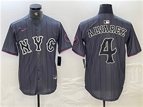 New York Mets #4 Francisco Alvarez Graphite 2024 City Connect Limited Jersey