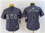 New York Mets #4 Francisco Alvarez Graphite Women's 2024 City Connect Limited Jersey