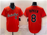 Baltimore Orioles #8 Cal Ripken Jr Orange Cooperstown Collection Cool Base Jersey