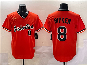 Baltimore Orioles #8 Cal Ripken Jr Orange Cooperstown Collection Cool Base Jersey