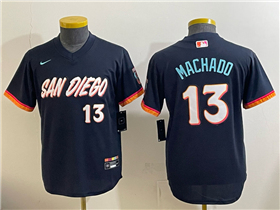 San Diego Padres #13 Manny Machado Youth Navy 2026 City Connect Jersey