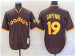 San Diego Padres #19 Tony Gwynn Throwback Brown Jersey