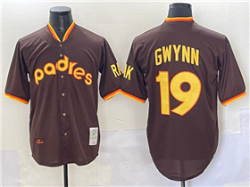 San Diego Padres #19 Tony Gwynn Throwback Brown Jersey