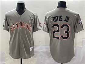 San Diego Padres #23 Fernando Tatís Jr. Vintage Gray 1998 World Series Patch Jersey