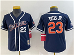 San Diego Padres #23 Fernando Tatís Jr. Youth Navy Cooperstown Collection Jersey