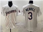 San Diego Padres #3 Jackson Merrill Vintage White Limited Jersey
