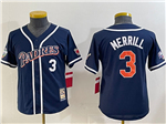 San Diego Padres #3 Jackson Merrill Youth Navy Cooperstown Collection Jersey