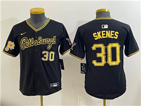 Pittsburgh Pirates #30 Paul Skenes Youth Alternate Black Limited Jersey