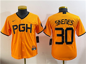 Pittsburgh Pirates #30 Paul Skenes Youth Gold 2023 City Connect Jersey